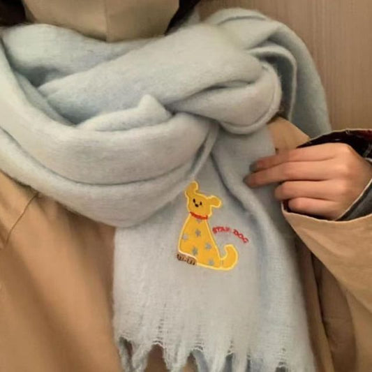 Applique Dog Plaid / Scarf
