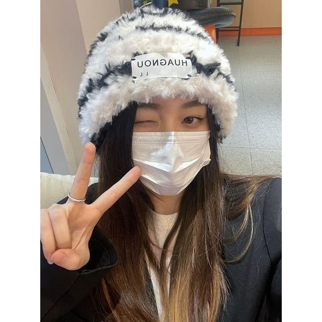 Cable / Knit Beanie Plain Fluffy