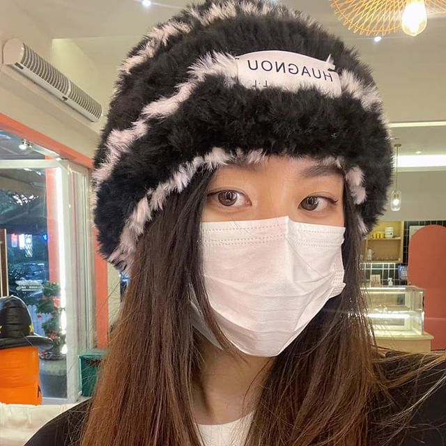 Cable / Knit Beanie Plain Fluffy