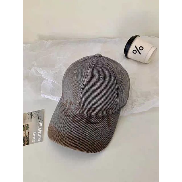 Cap Plain Baseball Lettering Washed / Print