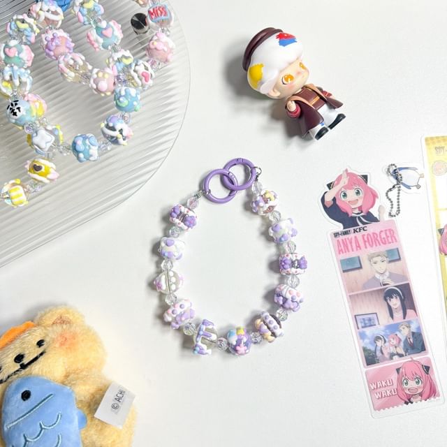 Phone Cartoon Bead Strap