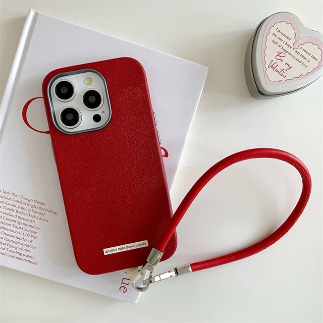 Phone Case Leather Plain Faux