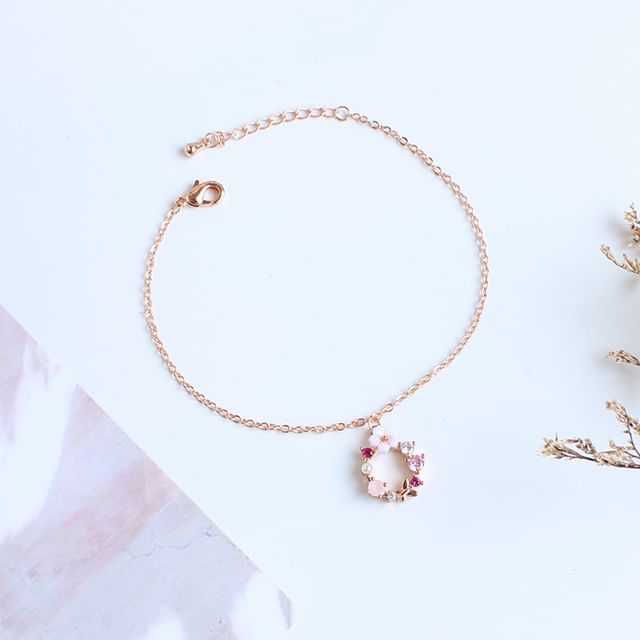 Necklace Floral Bracelet (Various Rhinestone Designs) Alloy /