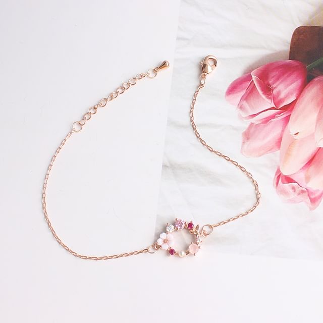Necklace Floral Bracelet (Various Rhinestone Designs) Alloy /