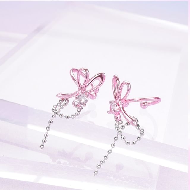 Knot Dangle Earring Rhinestone Alloy