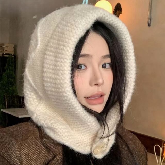 Knit Plain Cable Balaclava