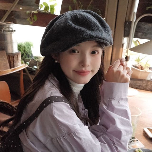 Knit Cap Plain Newsboy