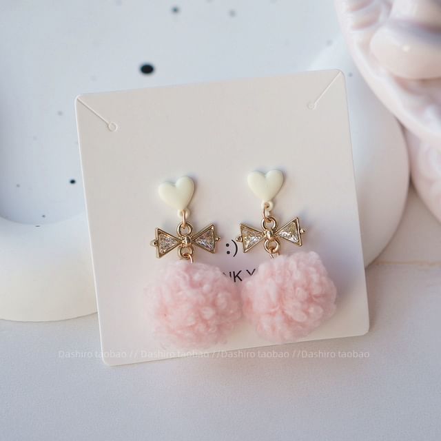 Earring / Clip-On Drop Pom