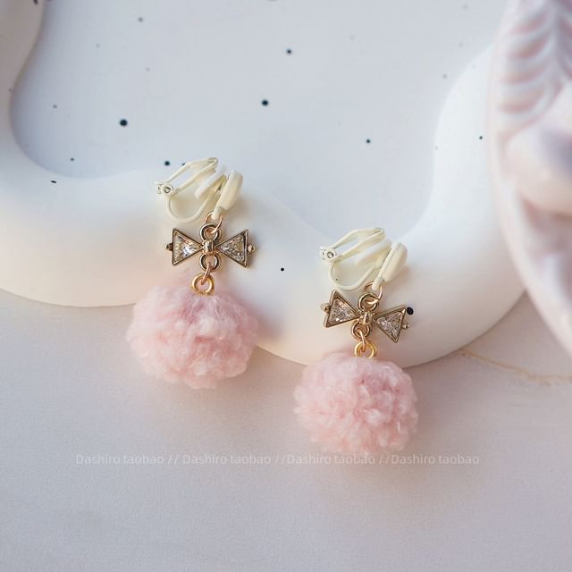 Earring / Clip-On Drop Pom