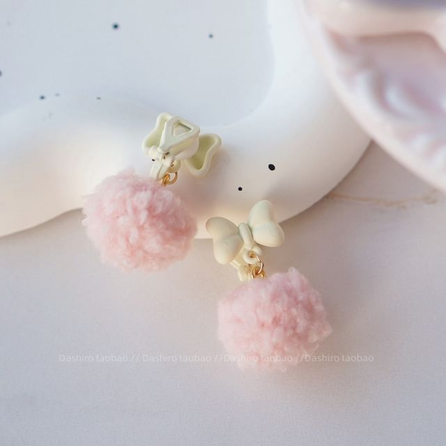 Earring / Clip-On Drop Pom