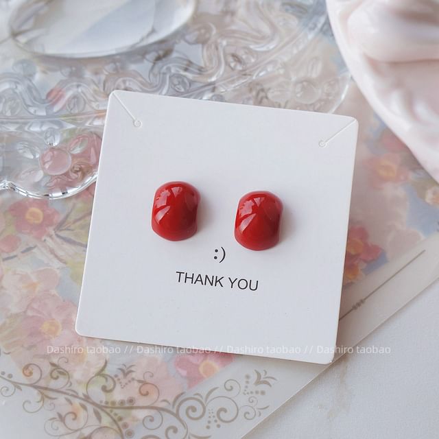 Ear Stud Bow Plain / Drop Clip-On Earring