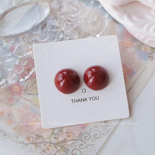 Ear Stud Bow Plain / Drop Clip-On Earring