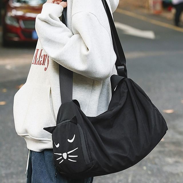 Messenger Nylon Print Cat Bag