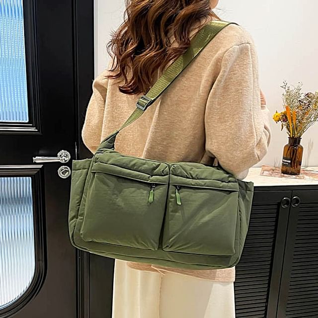 Nylon Bag Plain Messenger