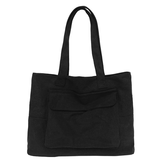 Plain Flap Canvas Pocket Bag Tote