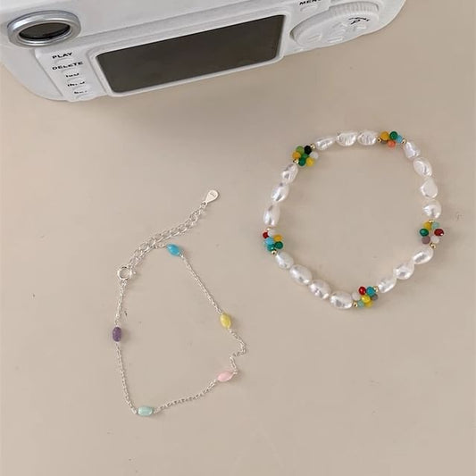 Pearl Sterling / Bead S925 Silver Bracelet Freshwater