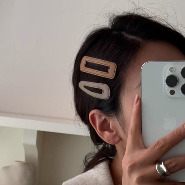 Designs) Leather 2: Set Faux (Various of Hair Clip