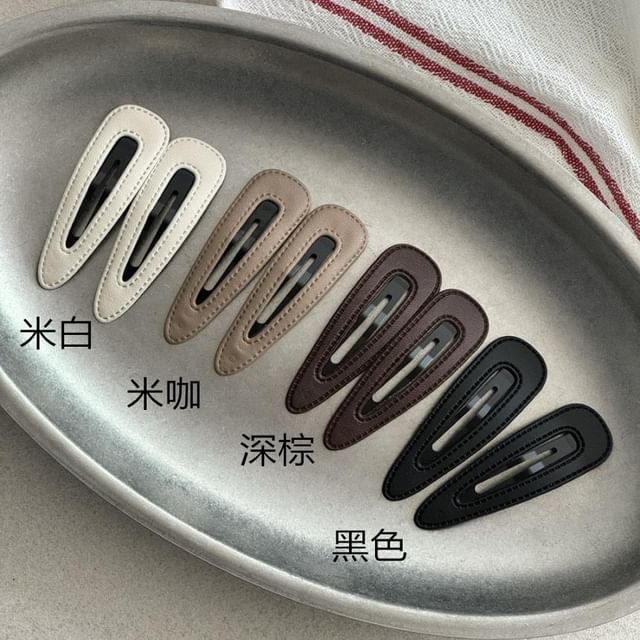 Designs) Leather 2: Set Faux (Various of Hair Clip