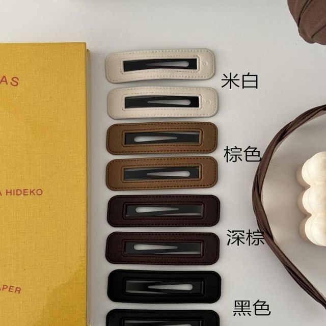 Designs) Leather 2: Set Faux (Various of Hair Clip