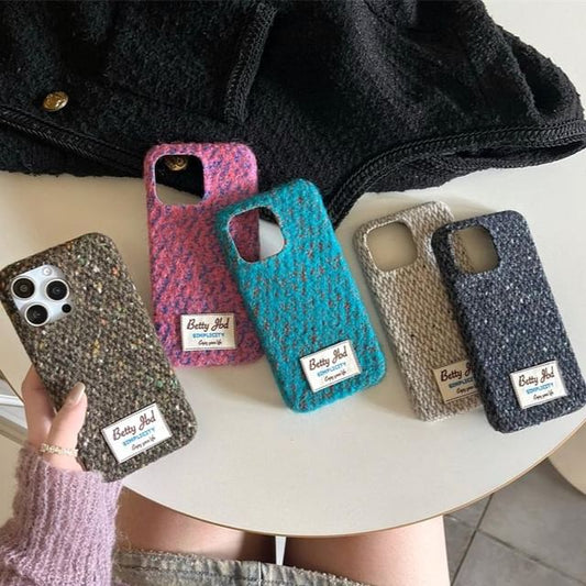 Applique Lettering Melange Phone Case