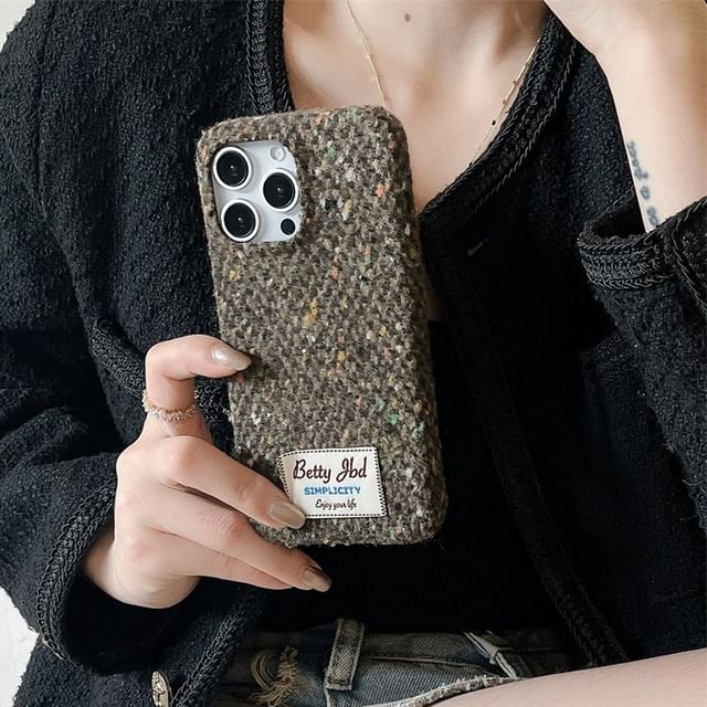 Applique Lettering Melange Phone Case