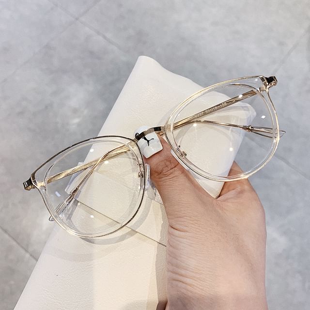 Round Blocking Glasses Light Blue