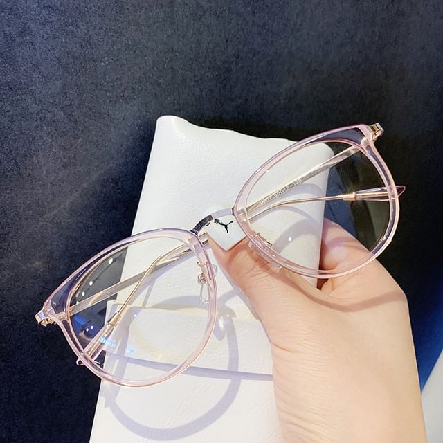 Round Blocking Glasses Light Blue