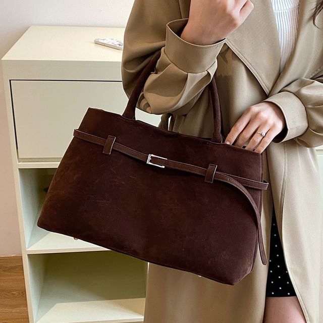 Faux Tote Bag Suede