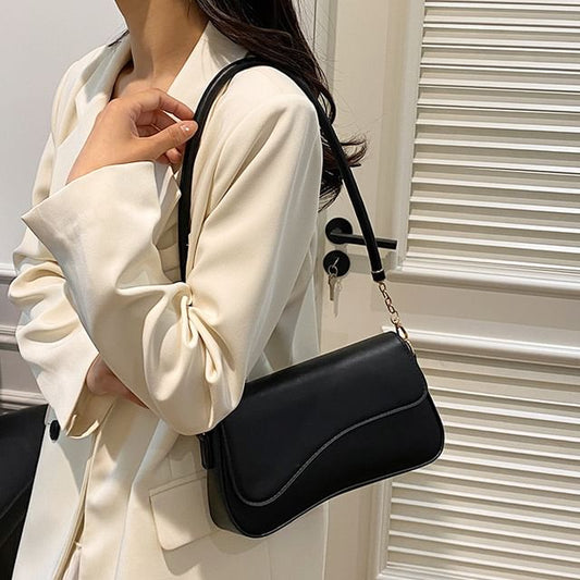 Leather Asymmetrical Bag Faux Shoulder