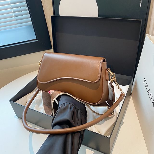 Leather Asymmetrical Bag Faux Shoulder