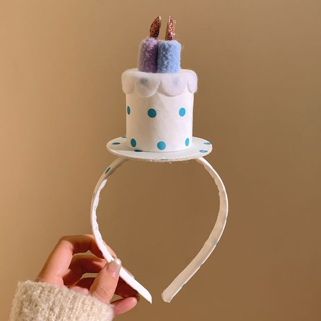 Birthday Headband Cake Polka Dot