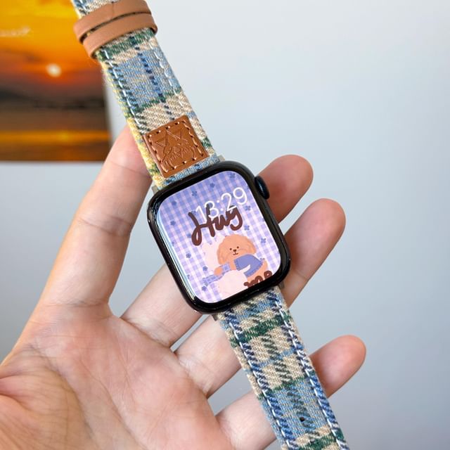 Watch Apple Plaid Band Fabric