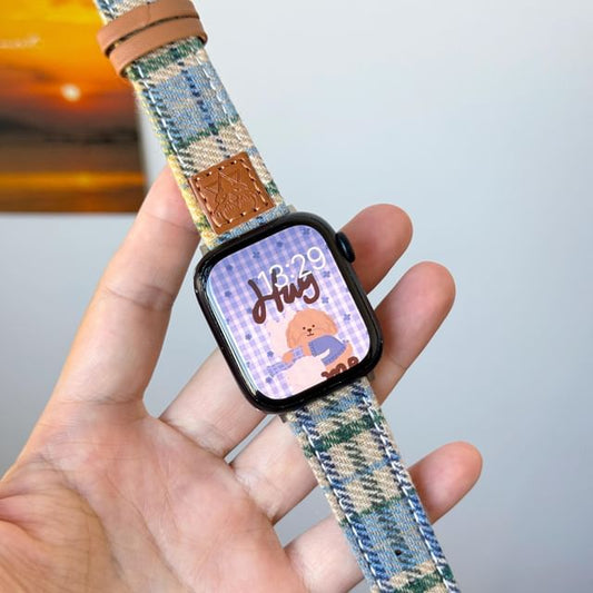 Watch Apple Plaid Band Fabric