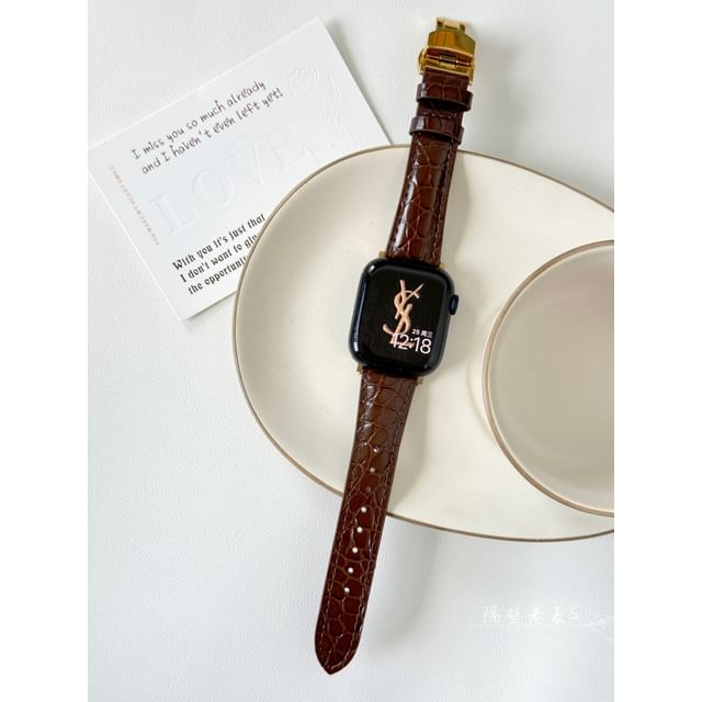 Leather Watch Genuine Apple Band