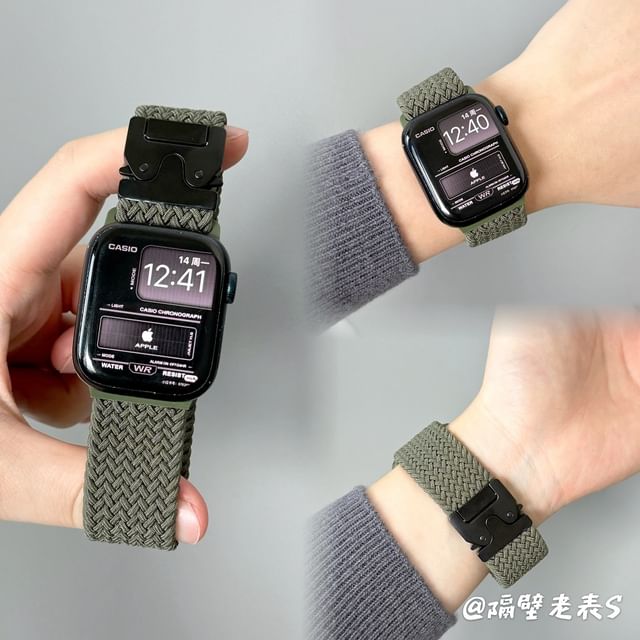 Band Buckled Watch Apple Braided