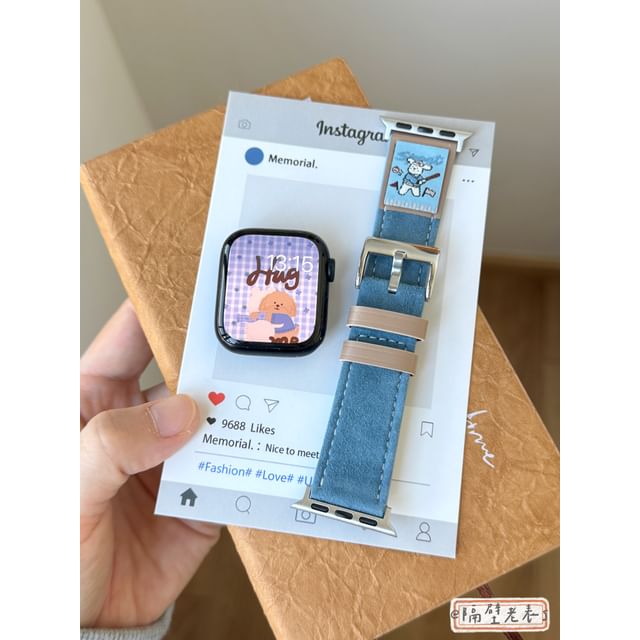 Genuine Apple Leather Animal Band Watch Embroidered