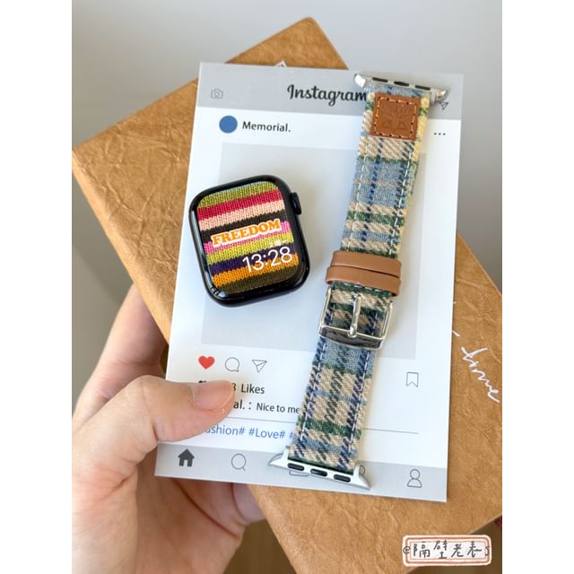 Watch Apple Plaid Band Fabric