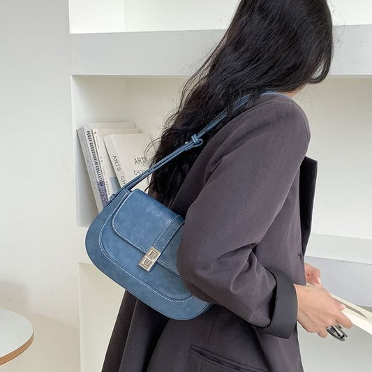 Leather Flap Bag Faux Shoulder