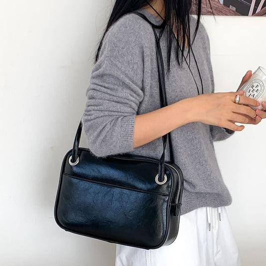 Faux Plain Bag Leather Tote