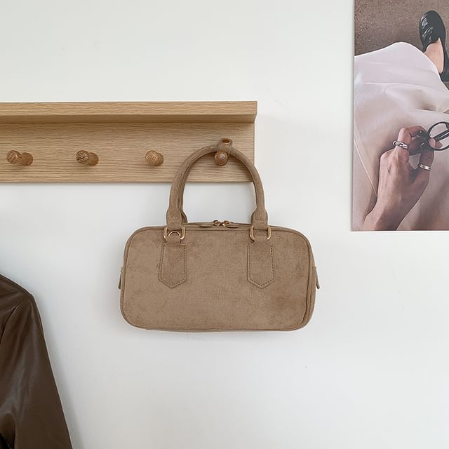 Crossbody Bag Faux Handle Suede Top