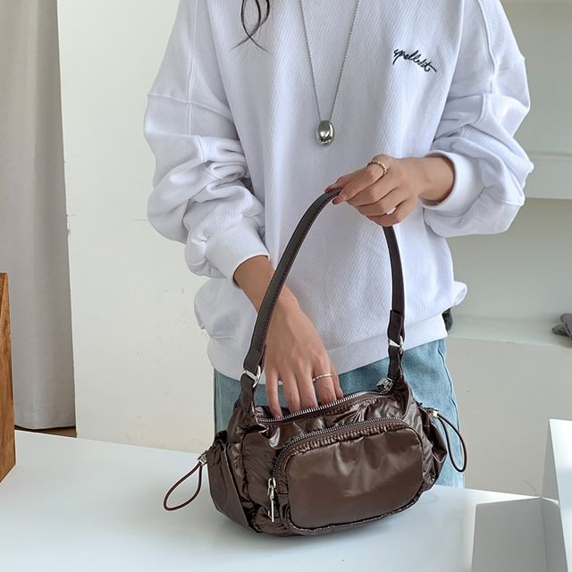 Drawstring Shoulder Bag Plain