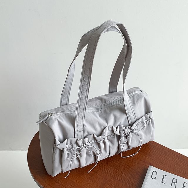 Bow Nylon Tote Plain Bag