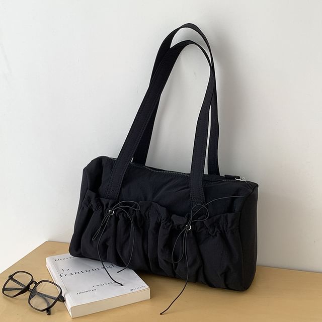 Bow Nylon Tote Plain Bag