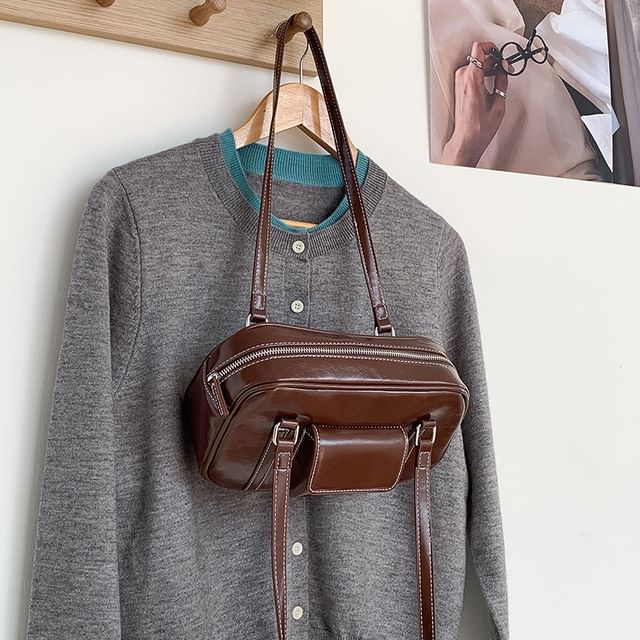 Shoulder Bag Faux Leather Plain