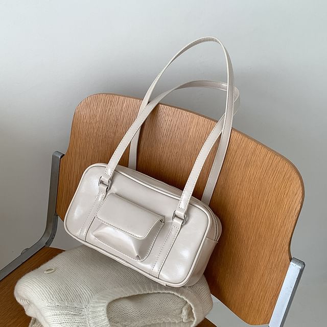 Shoulder Bag Faux Leather Plain