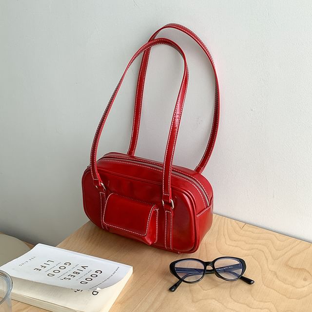 Shoulder Bag Faux Leather Plain