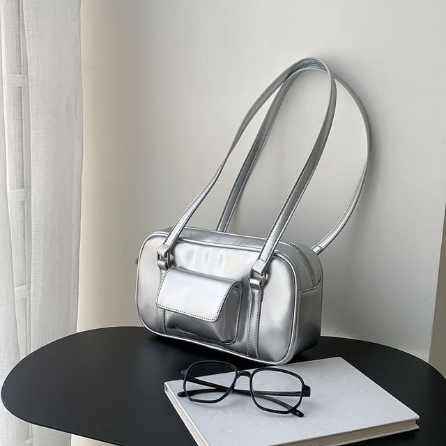 Shoulder Bag Faux Leather Plain