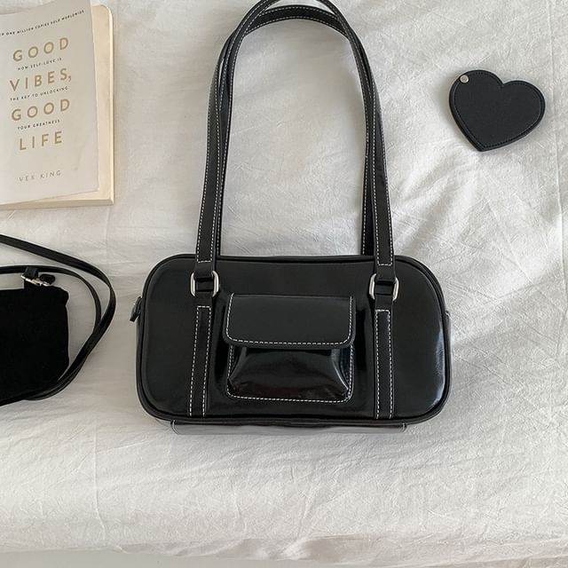 Shoulder Bag Faux Leather Plain