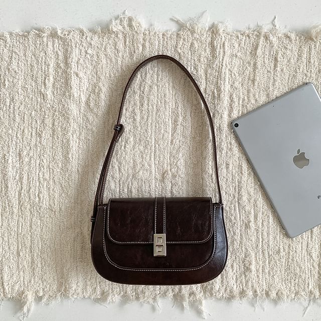 Leather Flap Bag Faux Shoulder