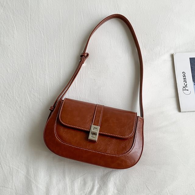 Leather Flap Bag Faux Shoulder